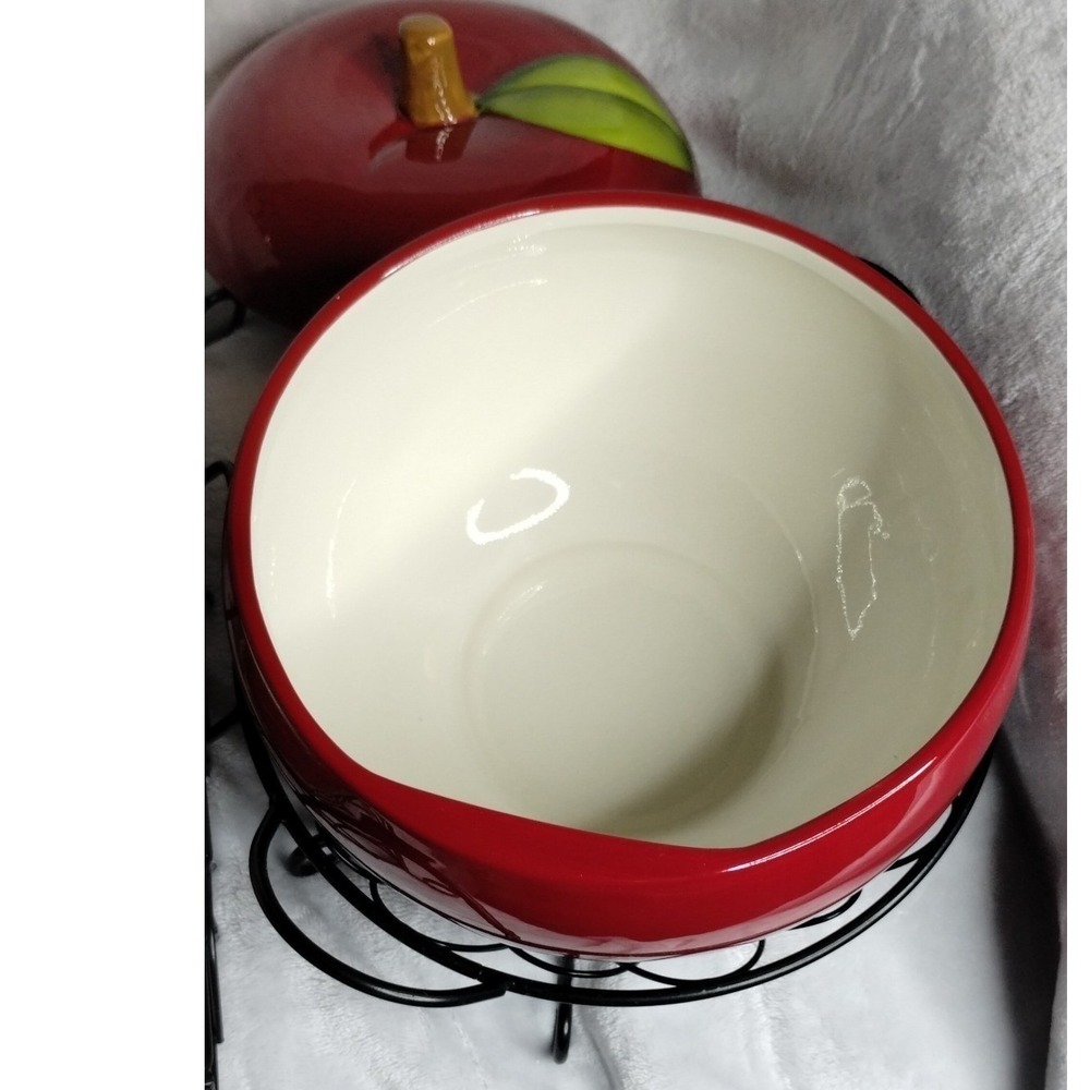 New‎ Temptations presentable Big Apple 3QT Tureen Set w/Wire Rack+4 Lidded Bowls - Picture 8 of 16